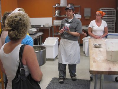 Mark discussing yeast as Patti looks on.