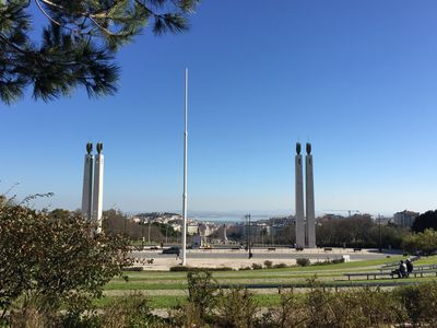 View from the top of the park lawn
