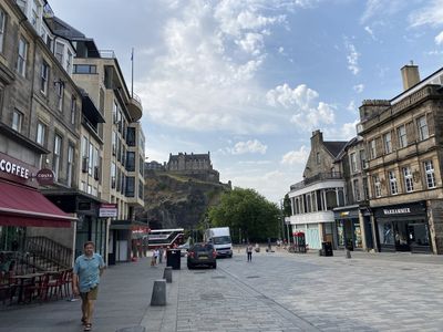 Royal Mile, with the castle in the background