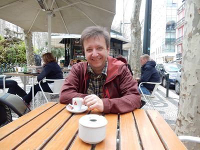 Mark enjoying espresso