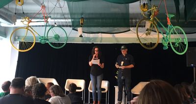 two speakers at the opening of A Taste For Grain 2019