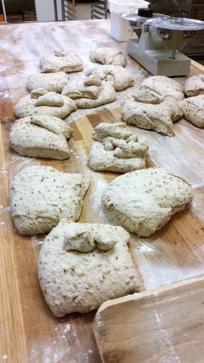 Equal pieces of dough