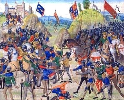 Battle scene from the 100 years war