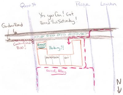 a hand drawn map of how to park while under construction