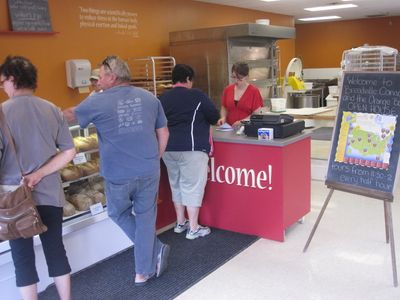 customers in line at the bakery on open house day