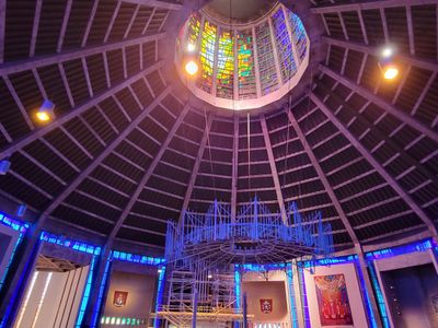 vaulted ceiling in the catholic church, liverpool