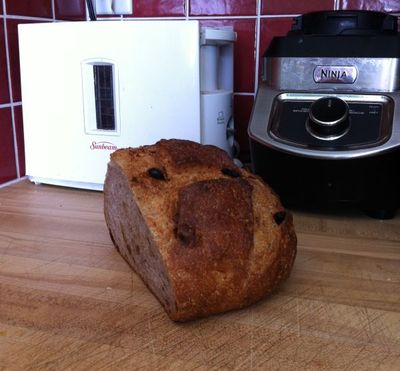 A walnut raisin sourdough which has kept well for five days
