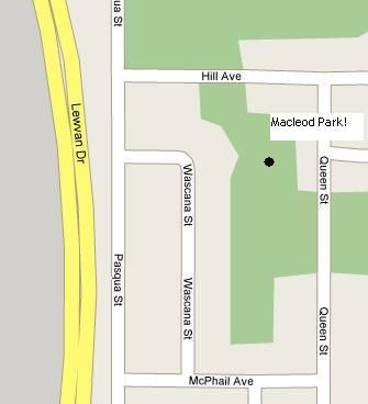 city map with Macleod Park noted