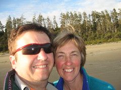 selfie of Mark and Cindy on the beach