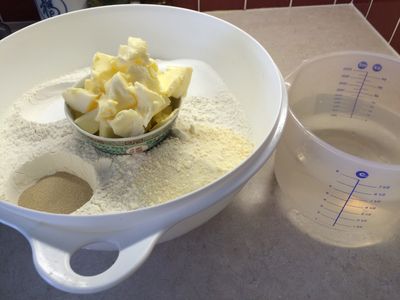 Here's everything you need. Basic ingredients: Flour, Water, Salt, Yeast and enrichments: Sugar, Milk Powder and Butter
