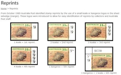 examples of reprint marks in sheet margins